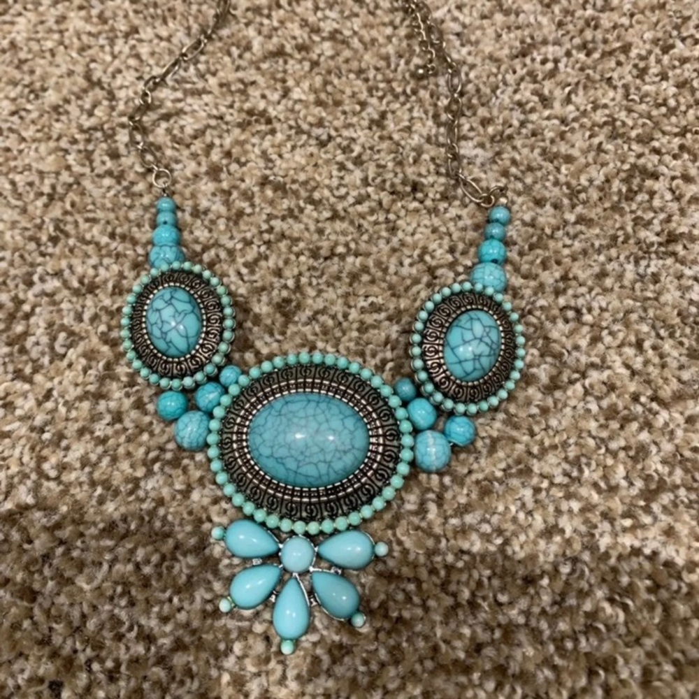 Turquoise Chunky Necklace!